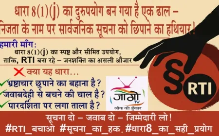 धारा 8(1)(j) का दुरुपयोग—सूचना के अधिकार पर साया