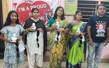 घाटाल में कैंसर रोगियों के लिए केशदान शिविर, चार महिलाओं ने बढ़ाया मानवता का मान