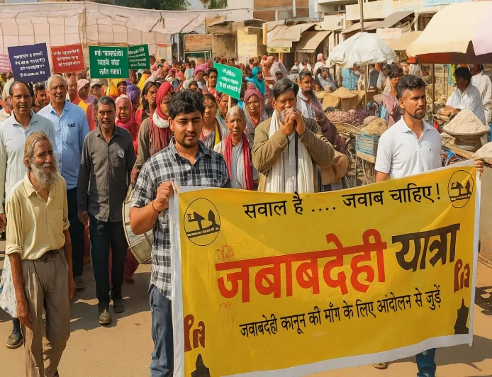 ब्यावर से शुरू हुई जवाबदेही जन-संवाद यात्रा | अरुणा रॉय ने कहा, “जनता ही असली मालिक है”
