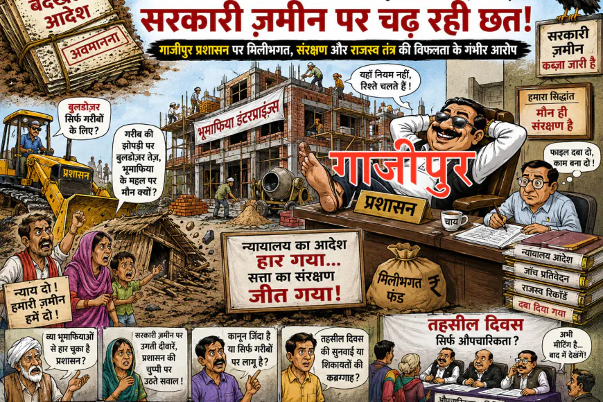 बेदखली आदेश कागज़ों में दफ़न, सरकारी ज़मीन पर चढ़ रही छत