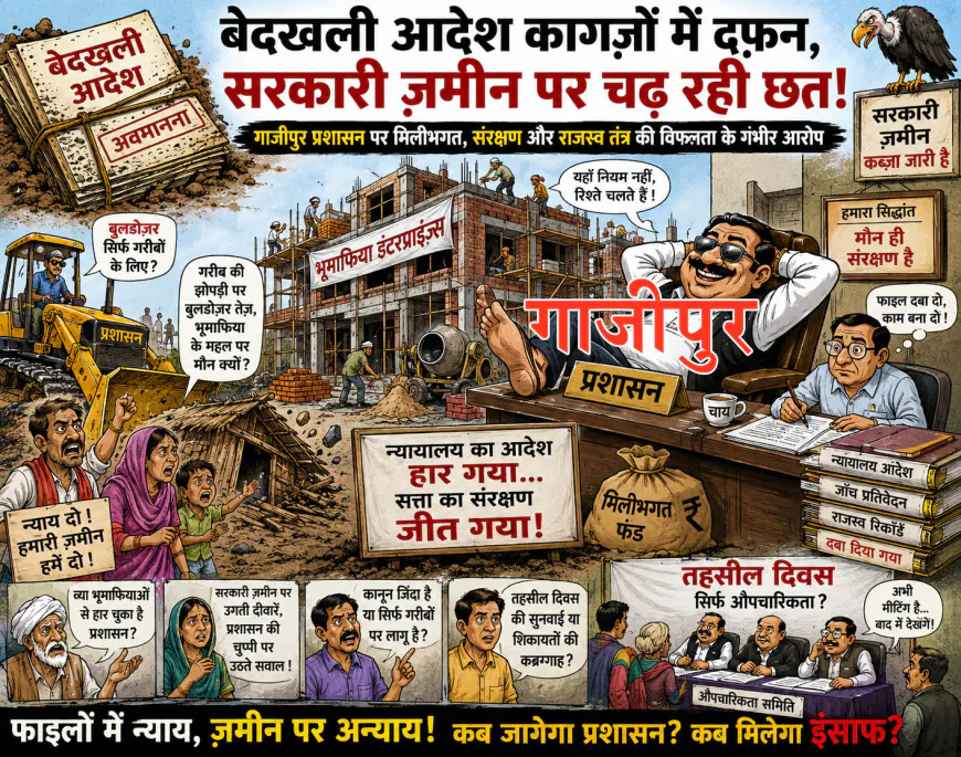 बेदखली आदेश कागज़ों में दफ़न, सरकारी ज़मीन पर चढ़ रही छत