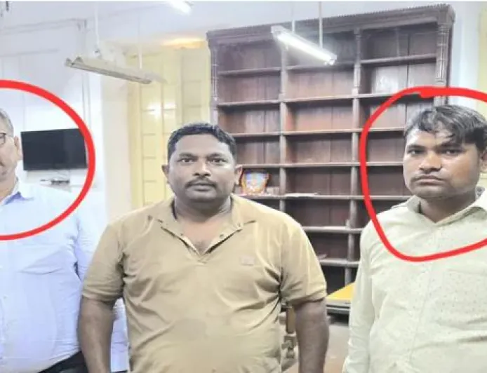 प्रयागराज हंडिया में रिश्वत लेते राजस्व निरीक्षक और मुंशी गिरफ्तार, 10 हजार की घूस का आरोप